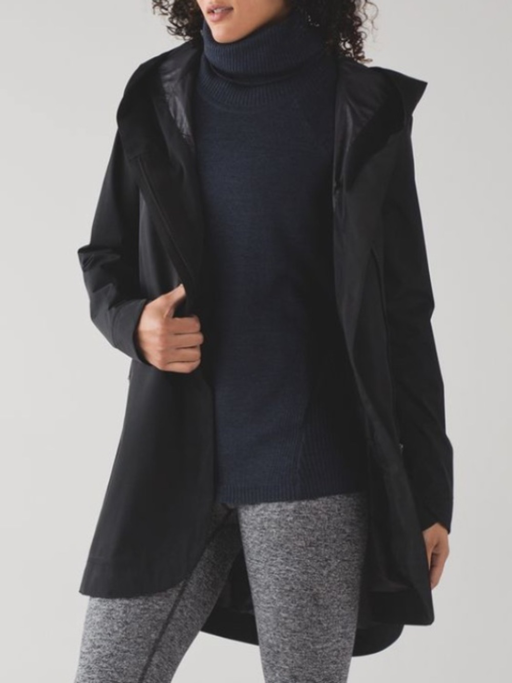 Lululemon sweat and savasana sweater 6 heathered inkwell merino wool turtleneck